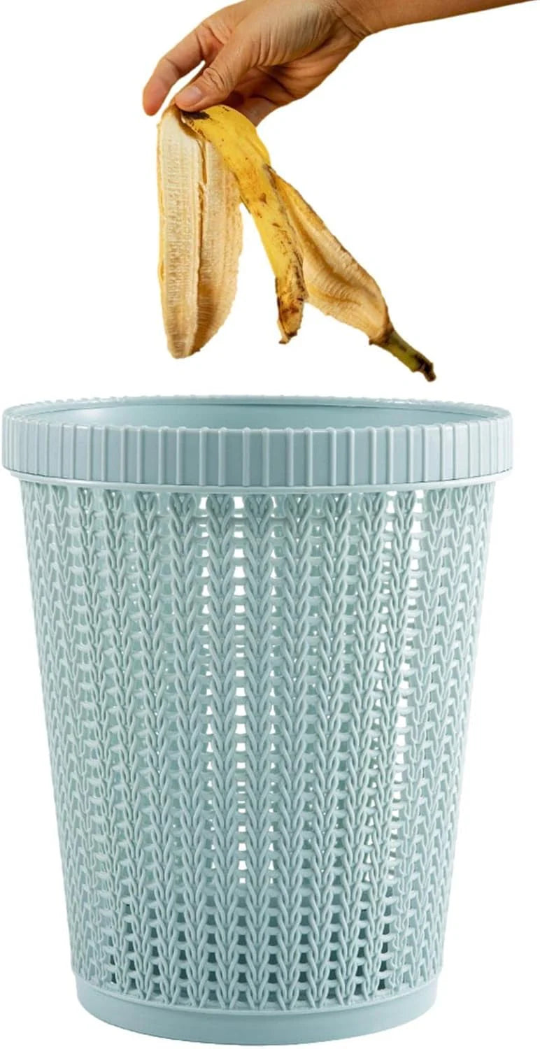 Woven Pattern Plastic Waste Bin